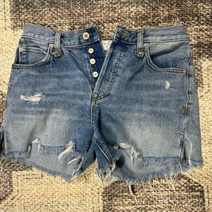 Free the people blue distressed Jean shorts